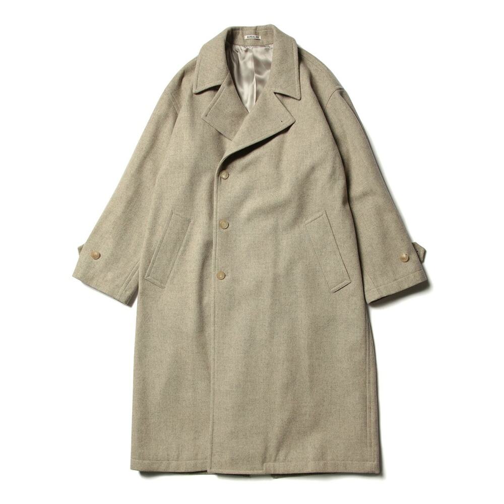 Auralee Super Milled Shetland Wool Double Breasted Coat